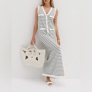Commense Striped Long Sweater Dress